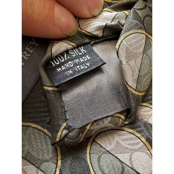 Vintage Green Geometric Circles Geoffrey Beene Silk Necktie - Picture 3 of 3